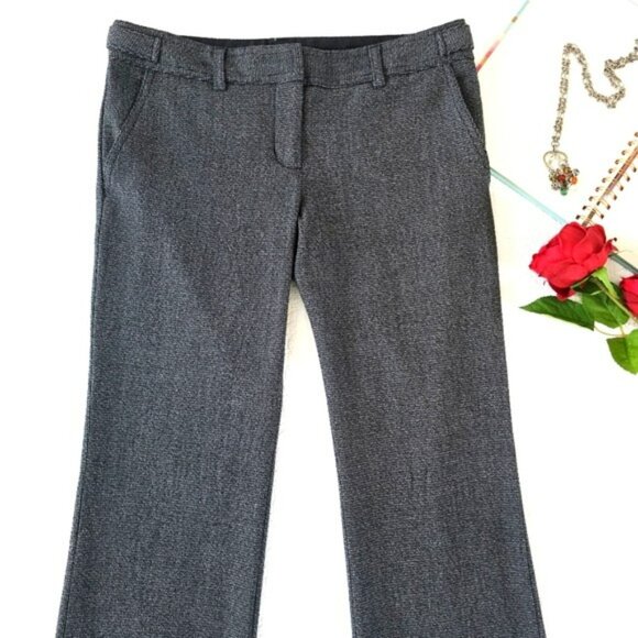 Express Women's Trousers Size 4 Columnist Black Grey Bootcut Dress Pants Office - Picture 3 of 16